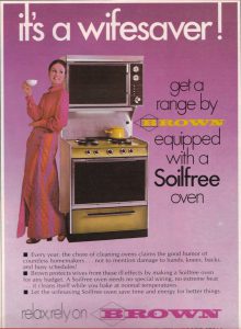 Image: 1973 Magazine advertisement for a Brown oven-stove