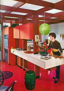 Illustration: 1970s designer kitchen.