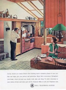 Illustration: 1962 Advertisement Bell Telephone Kitchen Phone Interior Decor